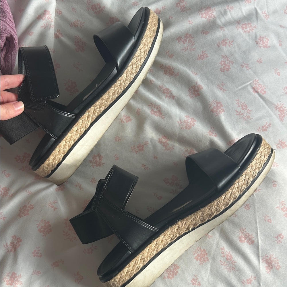 Franco Sarto Black Platform Sandals